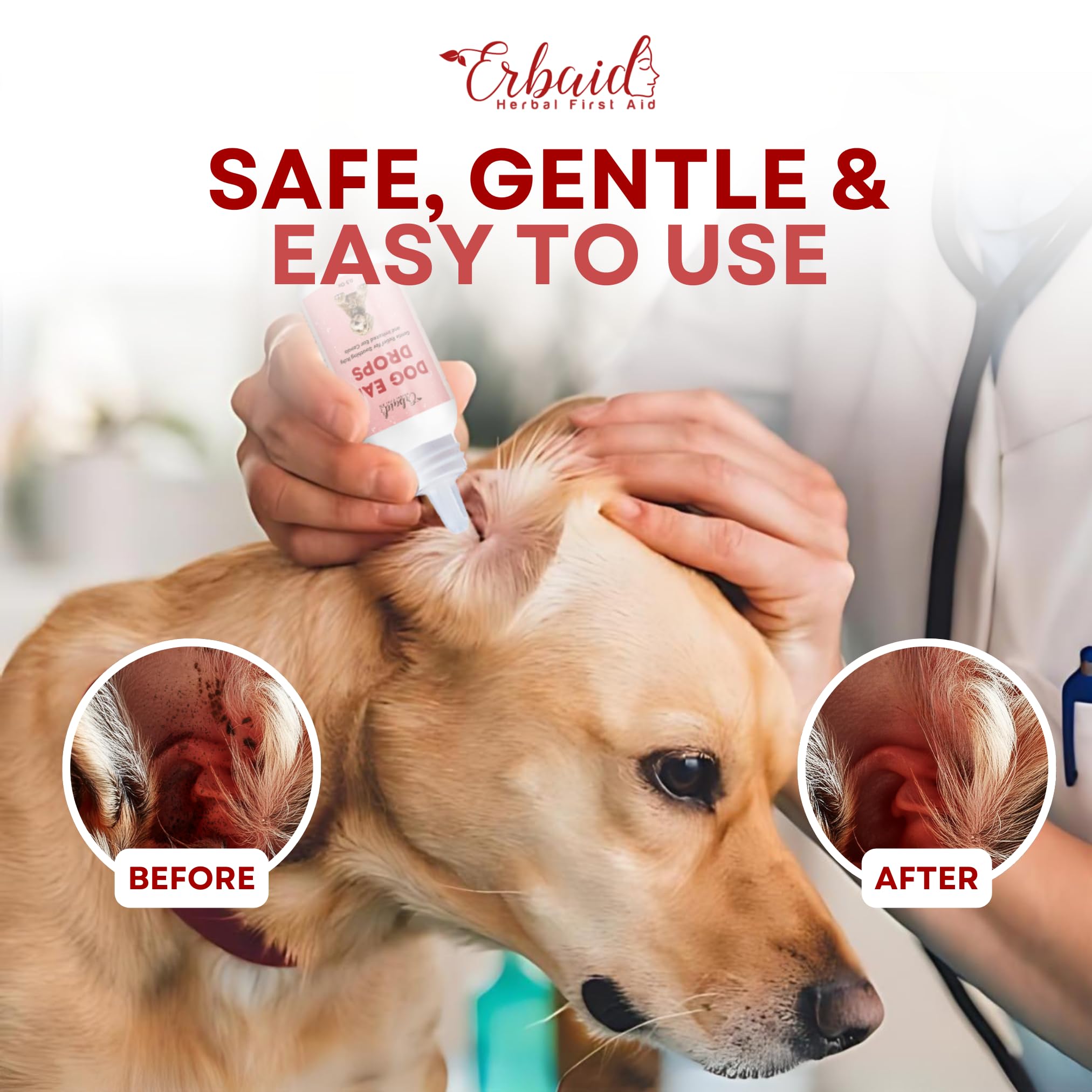 Dog Ear Cleaner – All Natural Ear Drops for Dogs Ear Infection – Eliminates Yeast Odor, Loosens Wax, Prevents Infections, Relieves Itching – Safe, Gentle, Effective Itchy Ear Relief, Made in USA - image 6