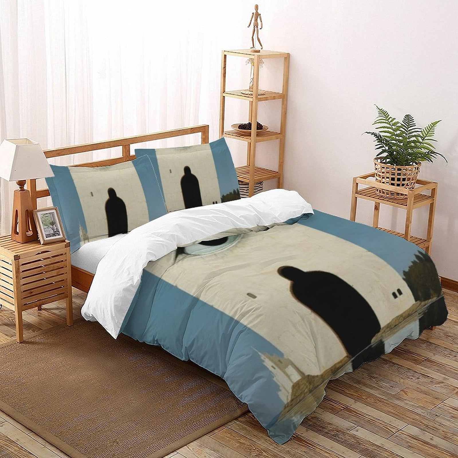 Housse de couette double microfibre 200x200 parure lit imprimé 3D taies d'oreiller filles