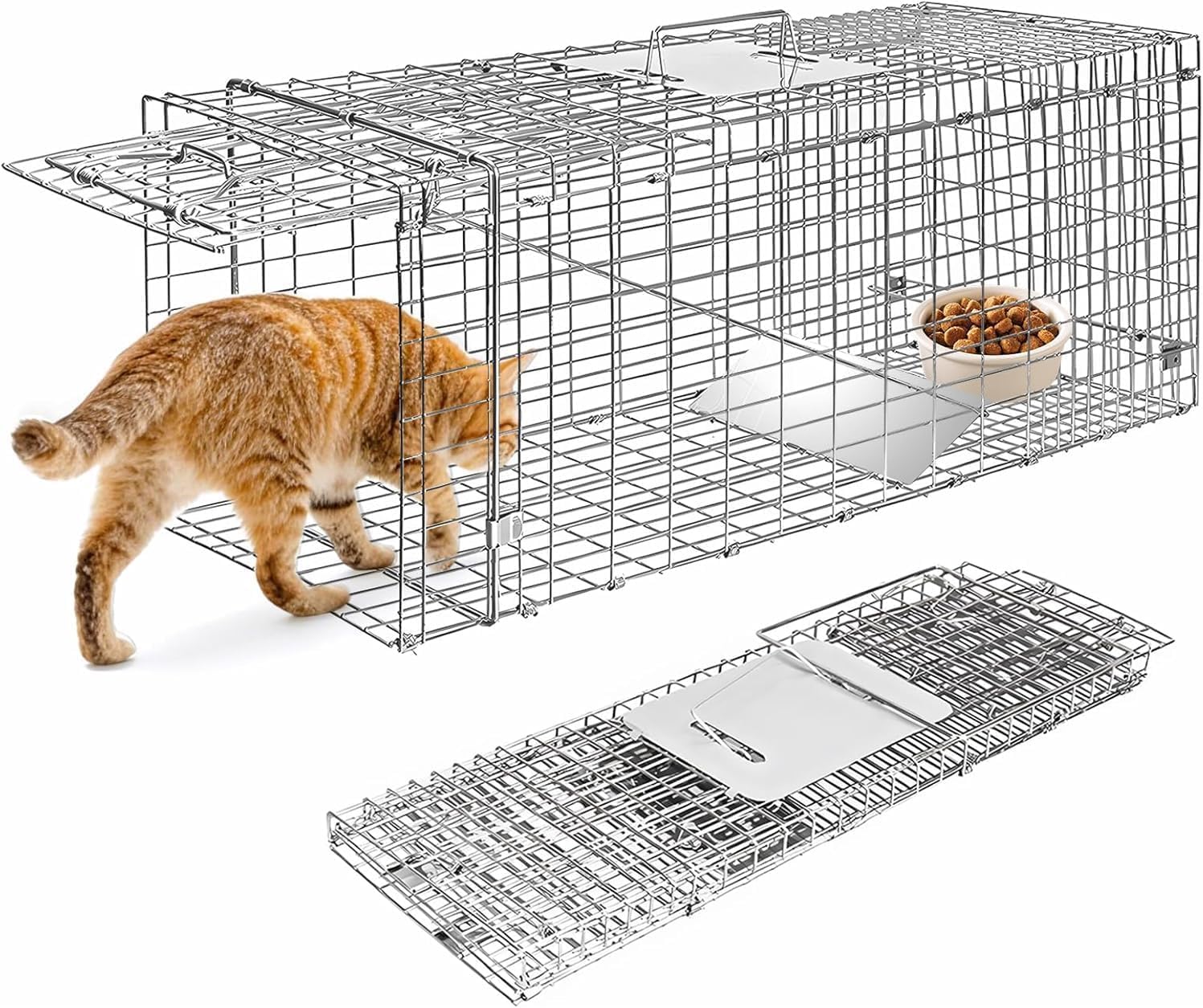 捕獲器 踏み板式 動物用 トラップ 簡単組立 保護かご 野良猫 保護猫 Amazon | 捕獲器 踏み板式 トラップ 動物用66×26×23cm 野良猫保護器