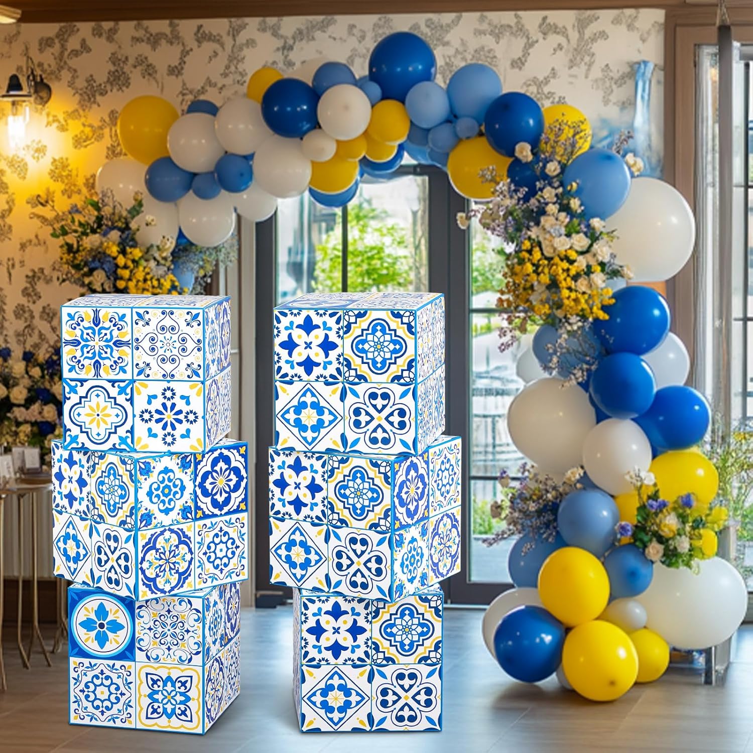 Hushee 6 Pcs Large Hero Party Decorations Boxes 12 Inch Hero Party Centerpieces Backdrop for Birthday Photo Props Decor