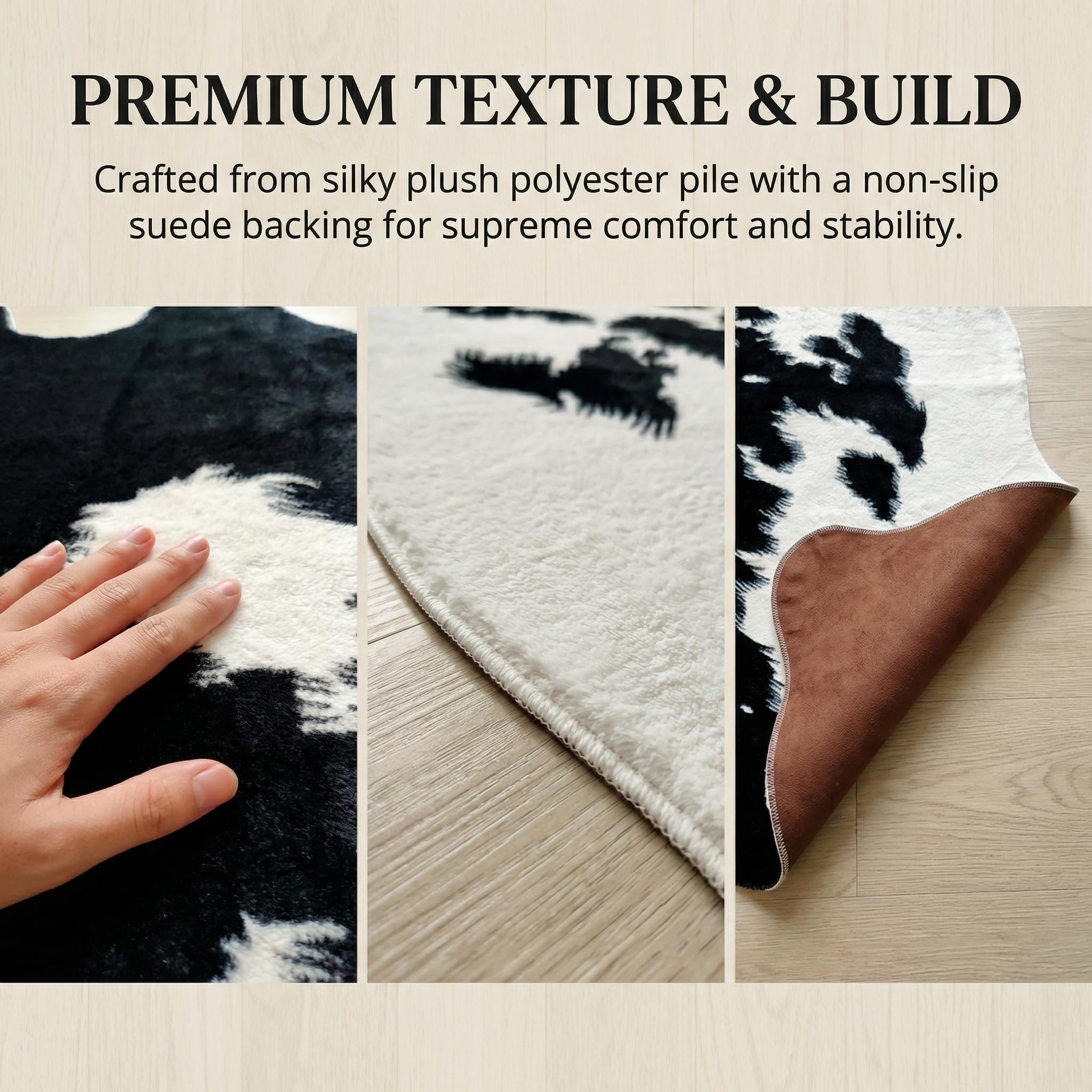 Amazon.com: JACCAWS Faux Fur Black and White Cowhide Rug,4.6 x 6.6