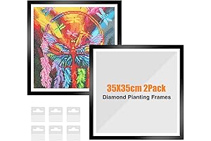 NAIMOER Upgraded Magnetic Diamond Art Picture Frames with Hooks (2-Pack)