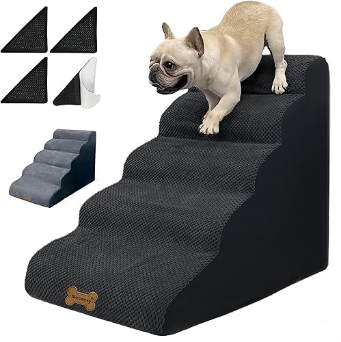Miniatura 40 de Escaleras para perros de 3 escalones para camas altas y sofás, escalones antideslizantes de varios pasos para mascotas con rampa equilibrada