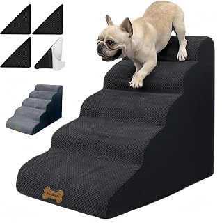 Five-step pet stairs for beds and couches