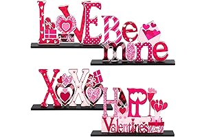 Valentine's Day Wooden Tabletop Centerpiece for Romantic Occasions