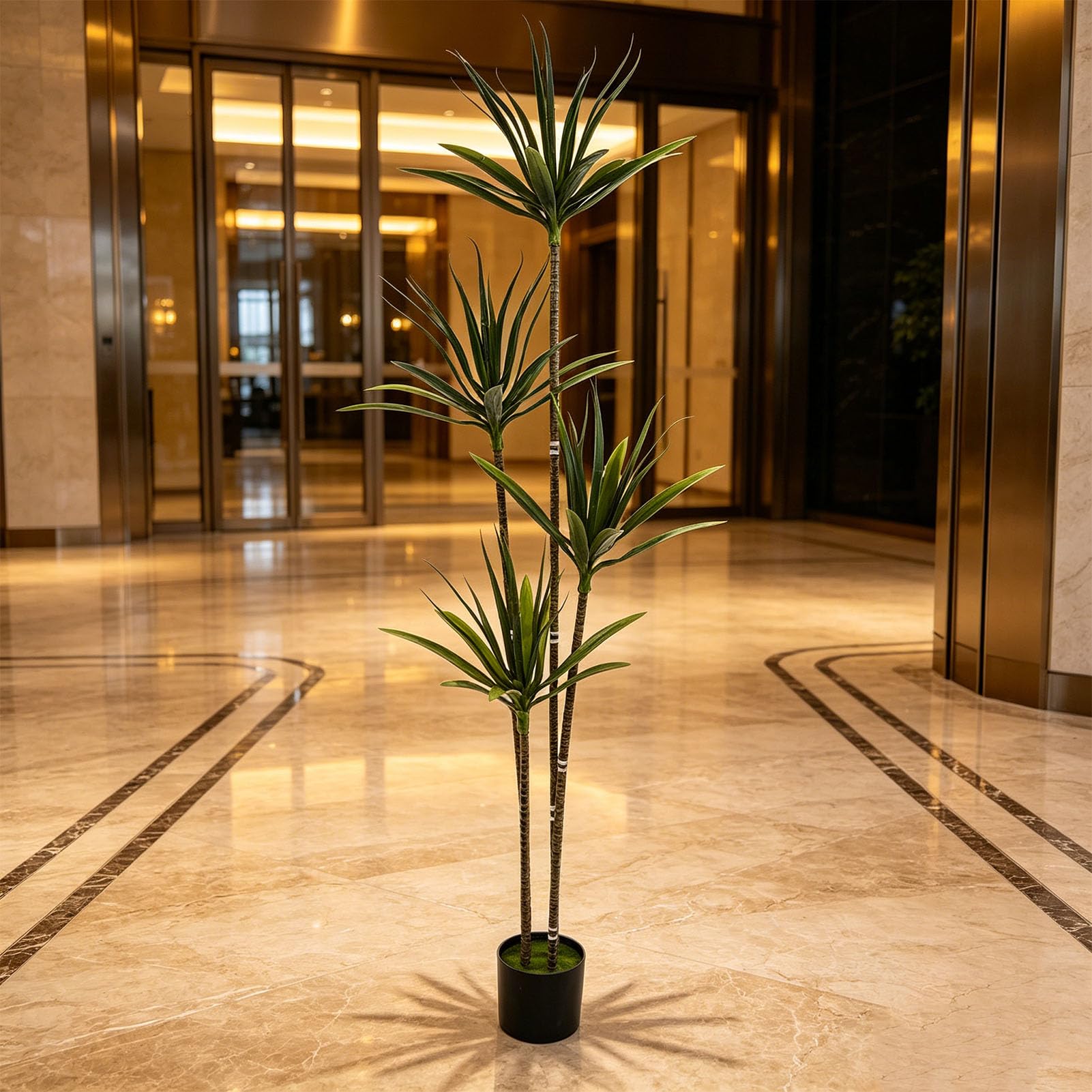 Generic Pianta Finta di Albero di Agave Artificiale, Regalo Perfetto per Inaugurazioni Domestiche o Compleanni, Decorazioni per Interni, 49" (180 cm)