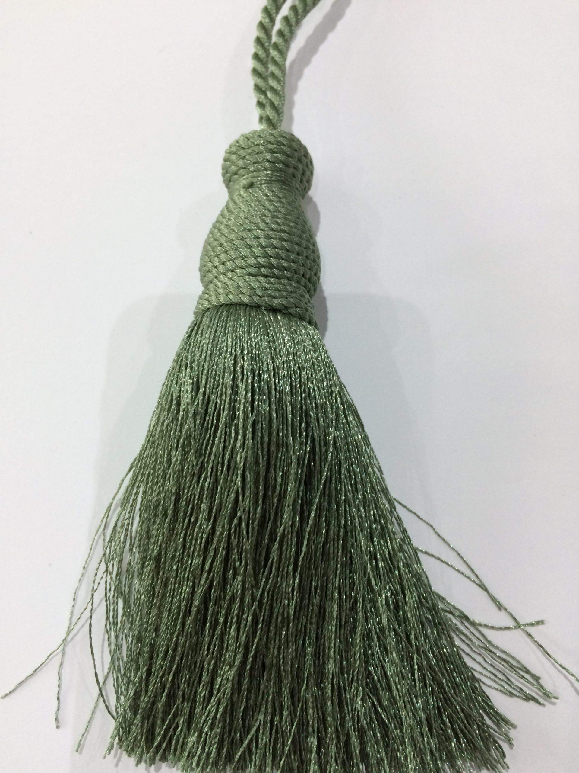 Key Tassels Green Designer Cushion & Curtains 12Cm