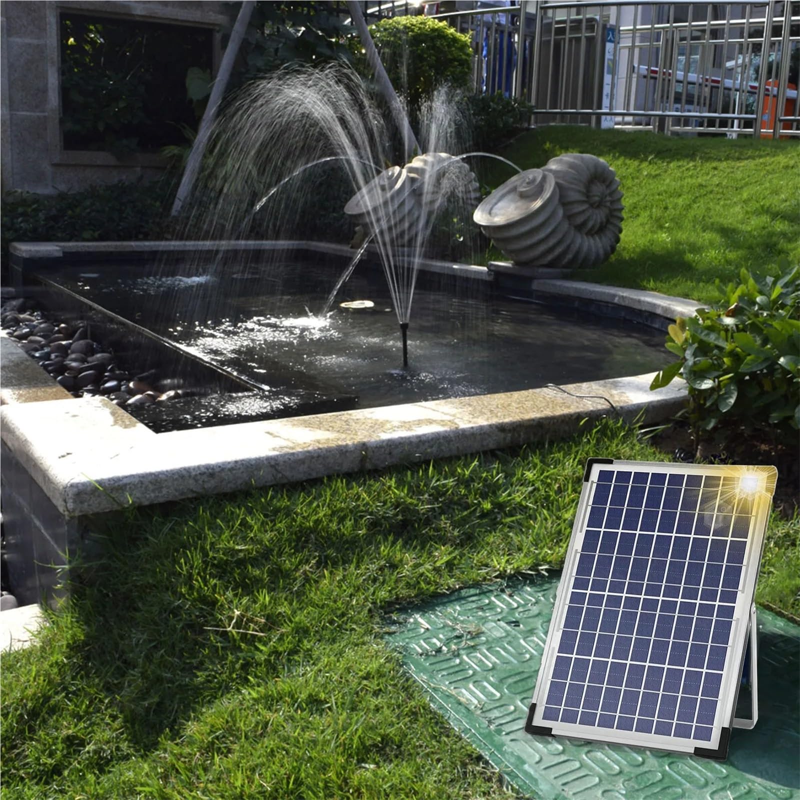Bomba de Fuente Solar de 10 W con Panel Solar Grande y 3 boquillas, para baño de pájaros, pecera, Estanque pequeño, Bomba de Agua para jardín