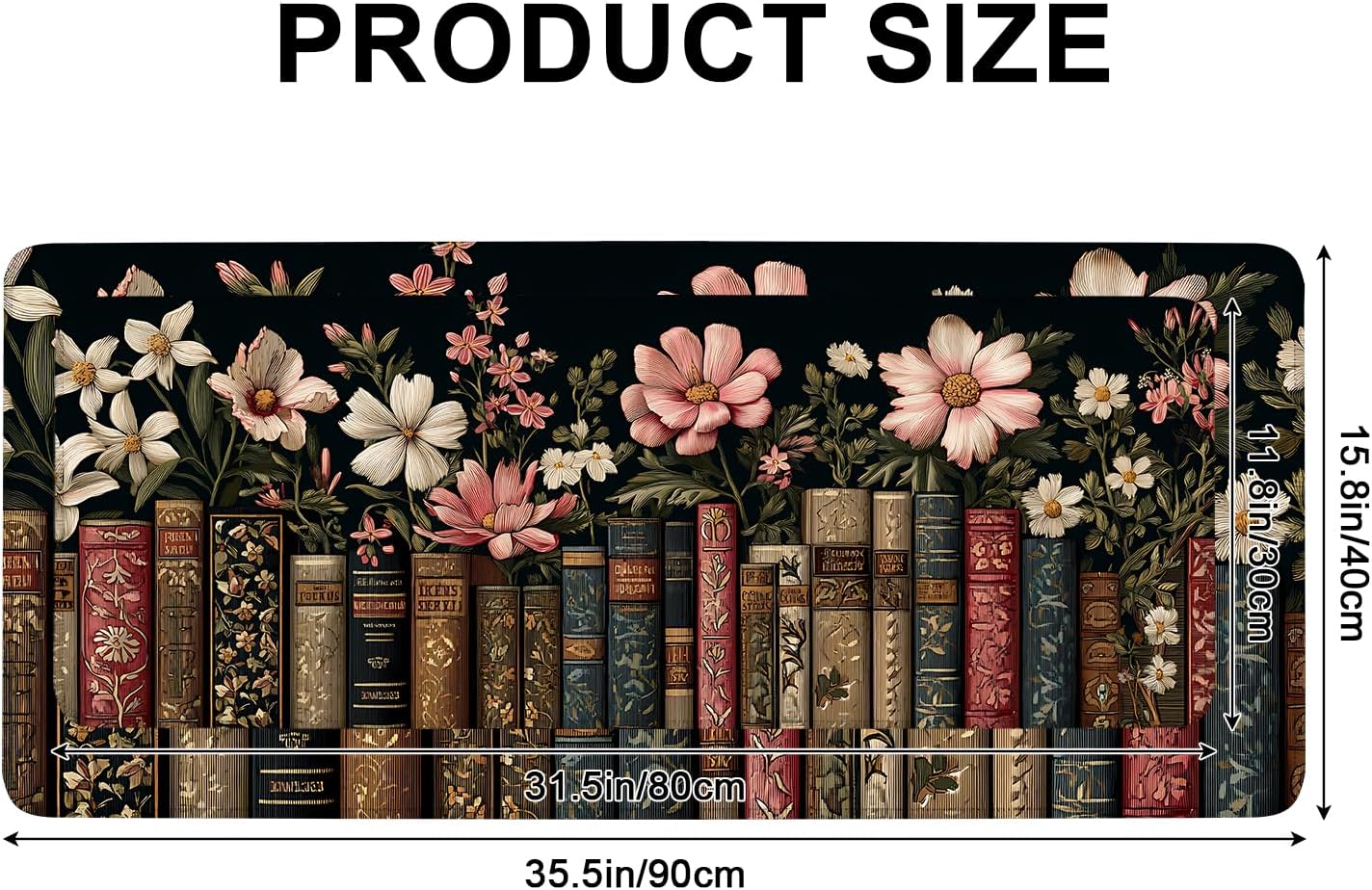 Mouse Pad, Large Anti-Slip with Stitched Edges Desk Mat Desktop Laptop Computer Desk Keyboard Mat,Table Protector Blotter Mat (Book, 35.4" x 15.7")