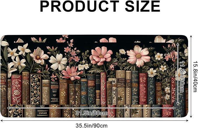 Mouse Pad THISFIND Grande Antideslizante con Bordes Cosidos, Color Book miniatura 3