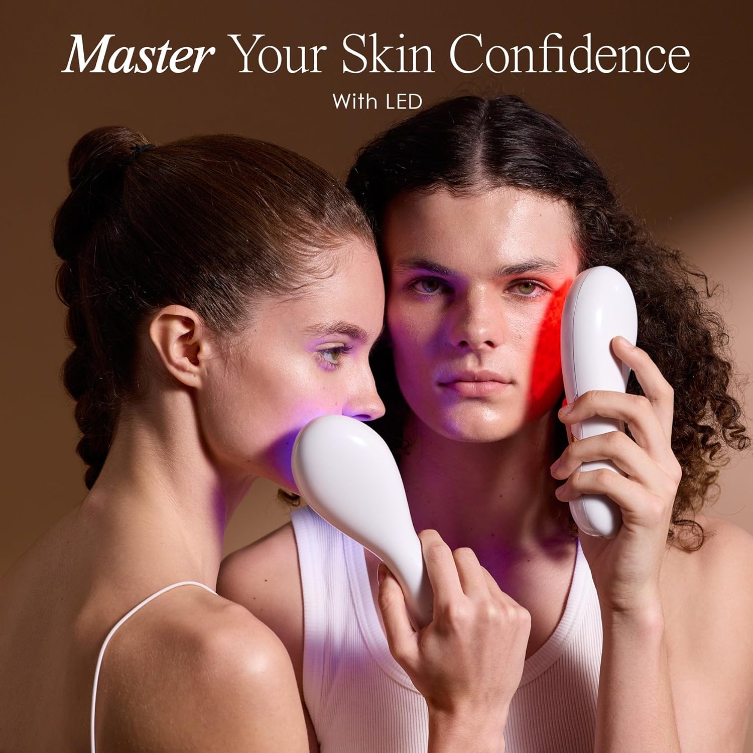 LumaGlow Red & Blue LED Light Therapy by Project E Beauty | Anti-Aging & Anti-Acne | Fine Lines & Wrinkles Scars | FDA-Cleared Handheld Device for Spa & Home Use