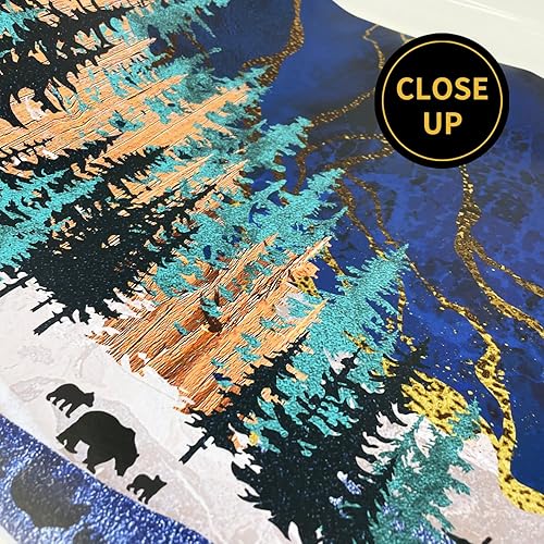 Miniatura 2 de Calcomanía original dibujada a mano para puerta de las montañas rocosas, despegar y pegar, estilo nórdico, mural de puerta de paisaje natural para