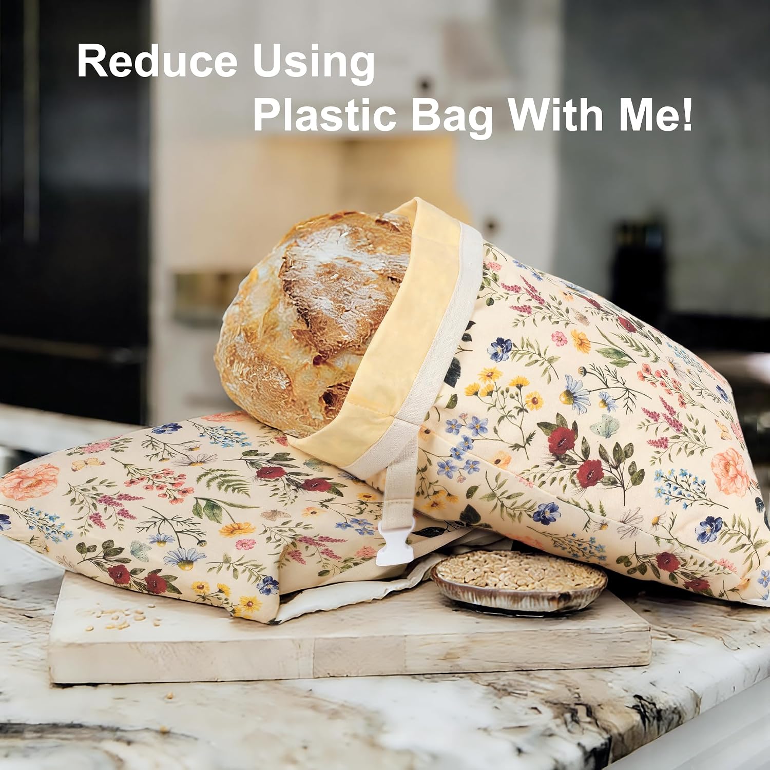Reusable Beeswax Bread Bags for Homemade Bread & Sourdough, 2-Pack XL Airtight Food Storage Bags, Organic Cotton Linen Covers - Freezer-Friendly Freshness Preservation Keeps Fresh Longer image 3