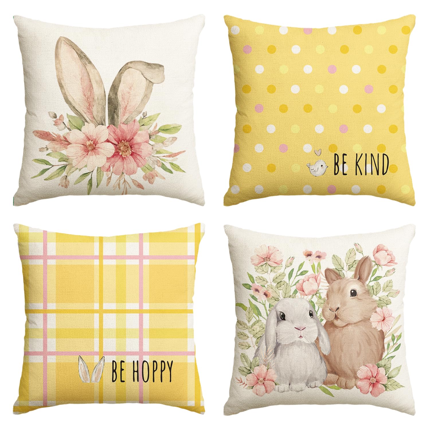 Housses de coussin lapin de Pâques pour décoration de canapé printanière