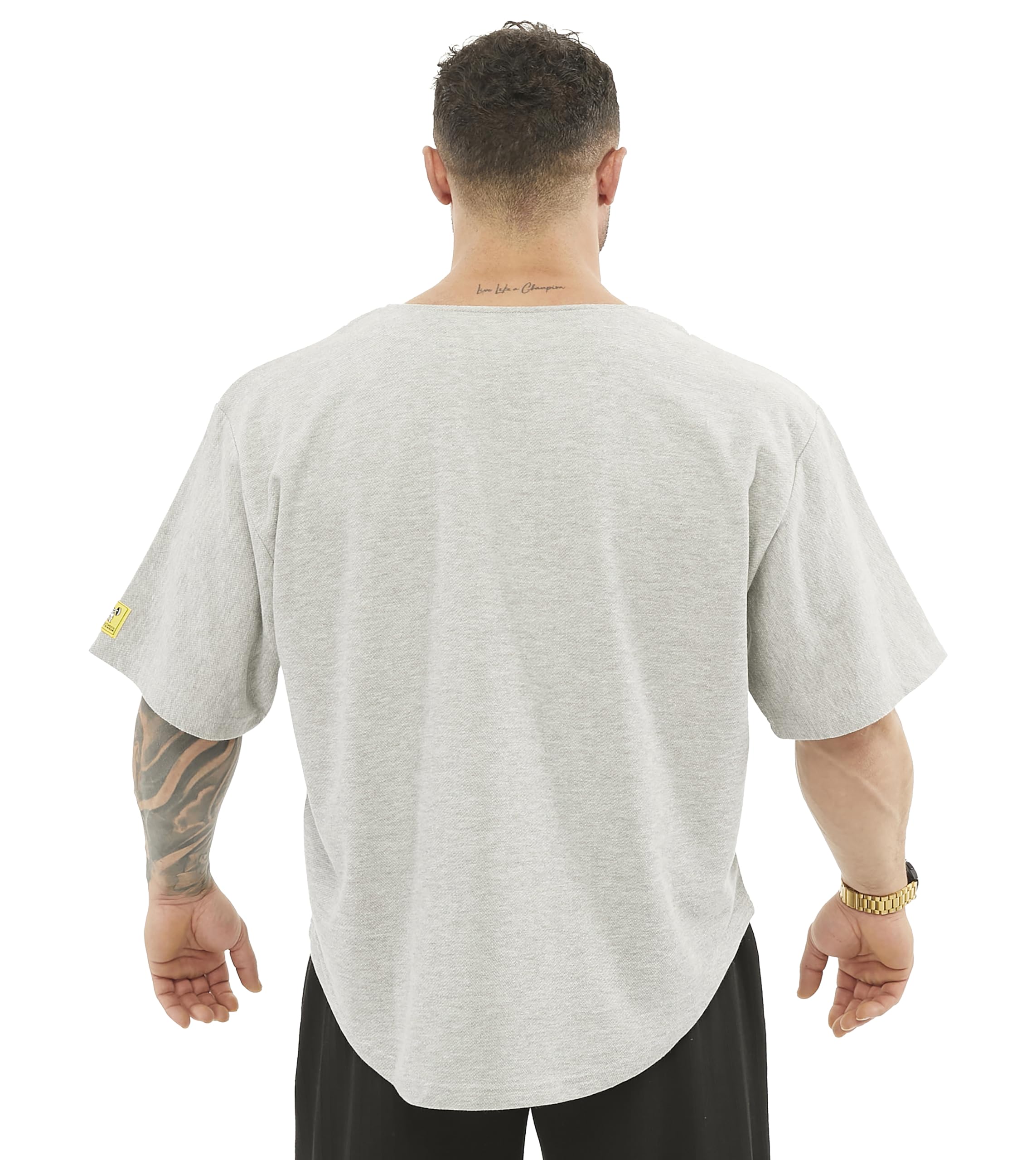 Herren Oversize Gym Lifestyle T-Shirt Dicke Textur Baumwolle Komfort Design Performance Top