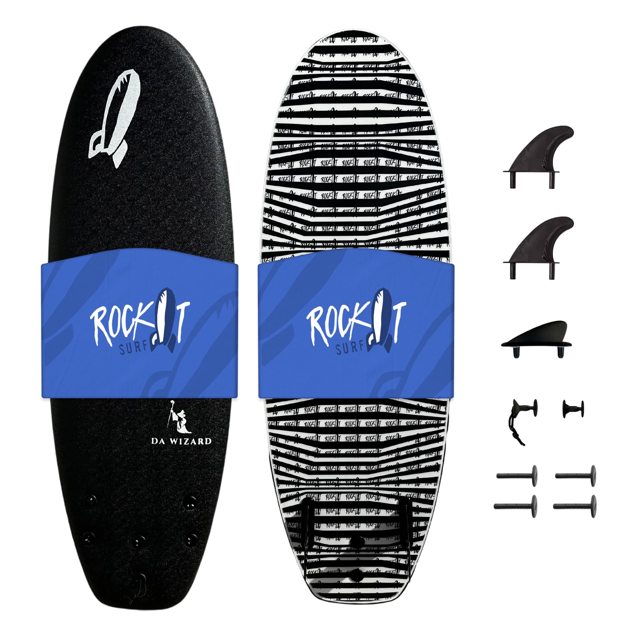 Amazon.com : Rock-It DA Wizard Performance Soft Top Surfboard, 4