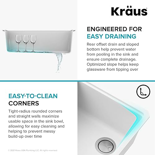 Miniatura 70 de Kraus KGF1-30BLACK Bellucci - Fregadero de cocina con tabla de cortar, CeramTek, 30 pulgadas, compuesto de granito y cuarzo, un sólo seno Negro
