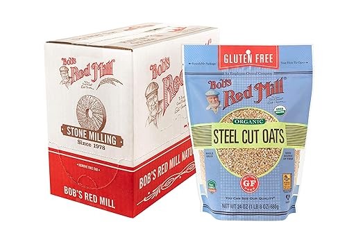 Bobs Red Mill Avena cortada de acero orgánico sin gluten 24 onzas paquete de 4 Bobs Red Mill Avena cortada de acero orgánico sin gluten 24 onzas paquete de 4