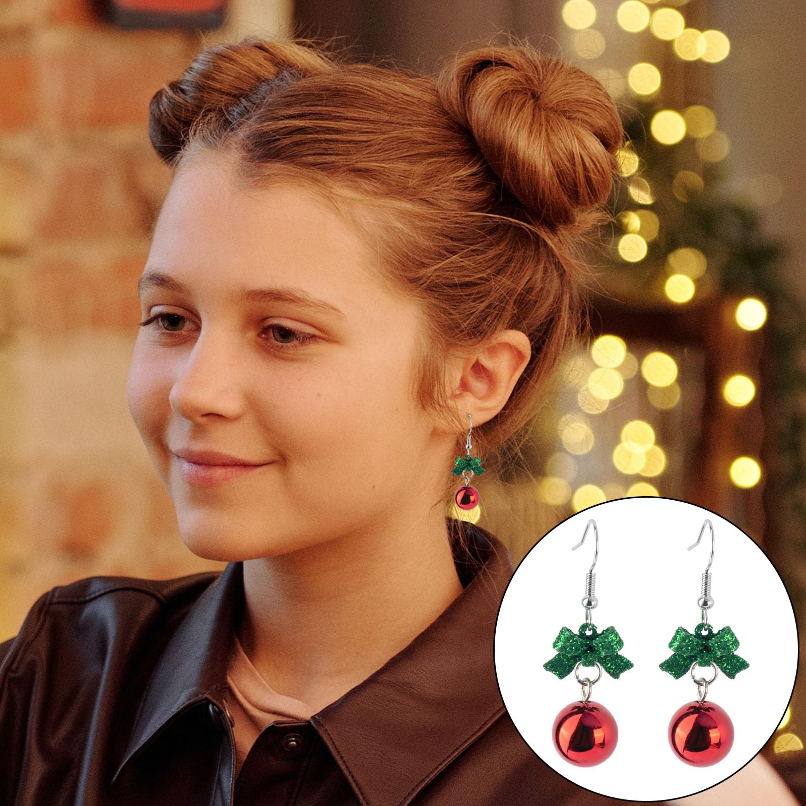 GWAWG Pendientes Navideños, Pendientes Colgantes, Pendientes Navidad Mujer, Joyas de Regalo para Ella