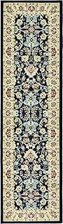 Rugs.com Yasmin Collection Rug â€“ 10 Ft Runner Navy Blue Medium Rug Perfect for Hallways, Entryways