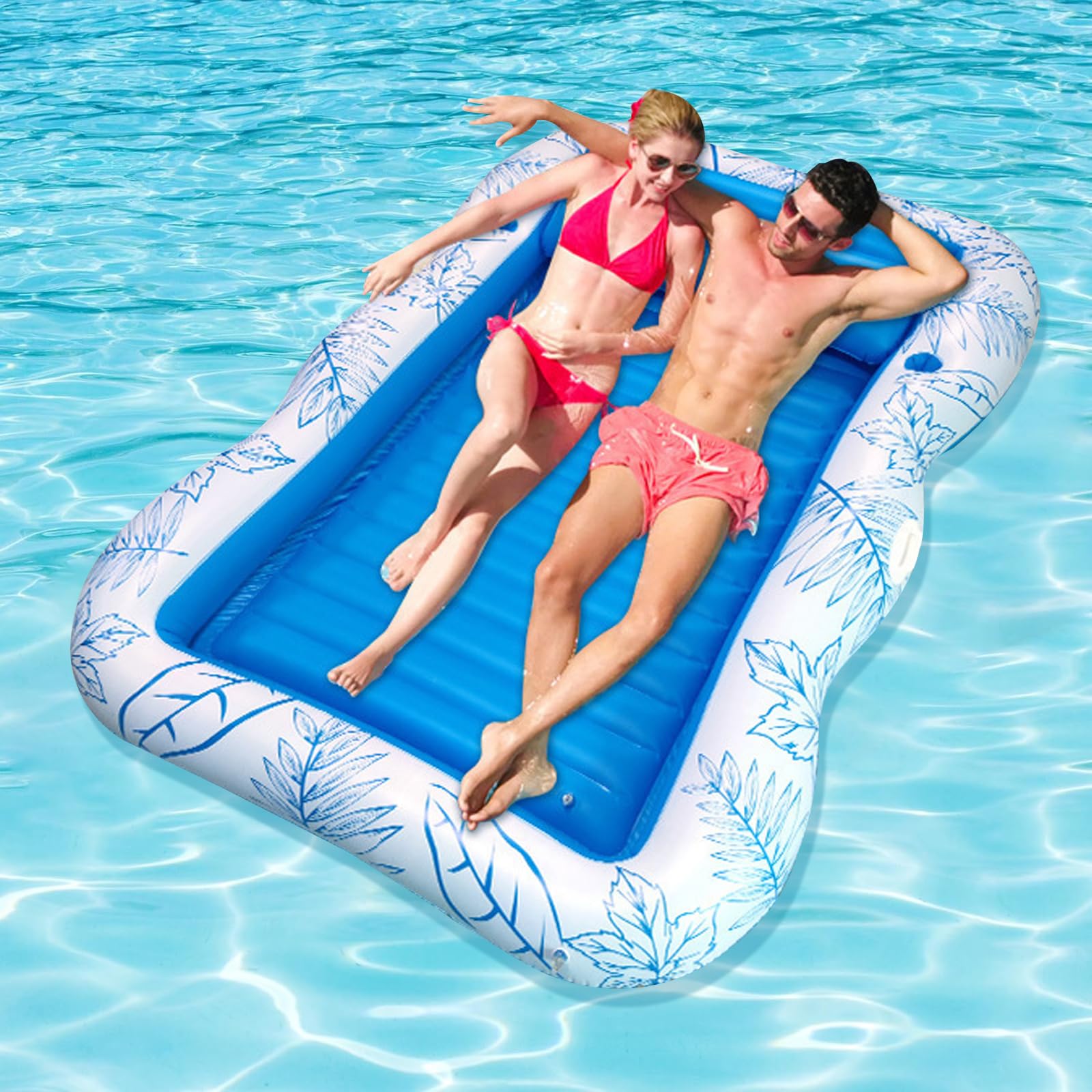 Pack De 2 Colchonetas De Piscina 4 En 1 – Hamaca Acuática Inflable De 135x70 Cm – Silla, Tumbona Y Flotador – Soporta 113 Kg – Ideal Para Playa, Piscina Y Lago – Regalo De Verano