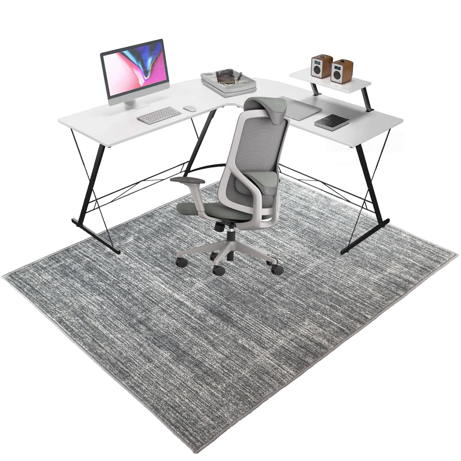 Desk Chair Mat for Carpeted Floors, Heavy Duty Office Gaming Chair Mats for Carpeted and Hardwood Floor, Office Chair Rug Protector for Rolling Chair, Non slip Floor Protection Mat 160 x 180 cm