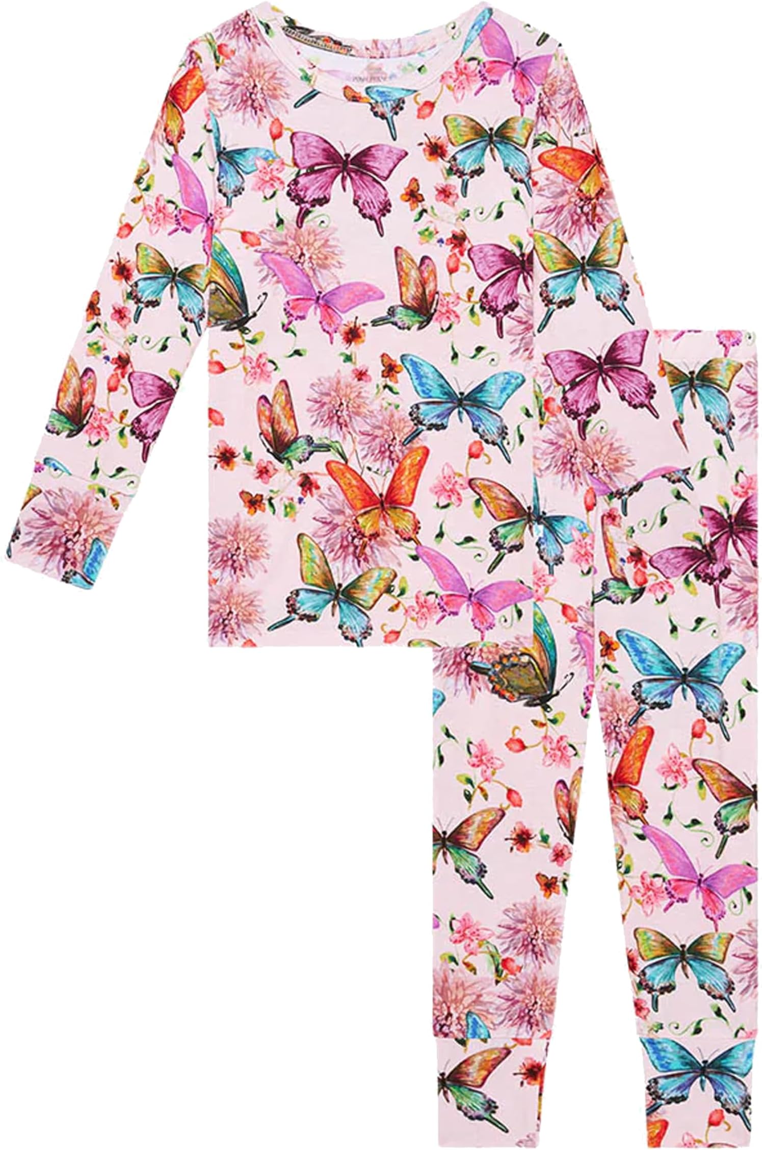 Posh Peanut Girls Pajamas - Soft, Viscose from Bamboo PJs for Kids - Matching, Long Sleeve Toddler Pajamas for Girls