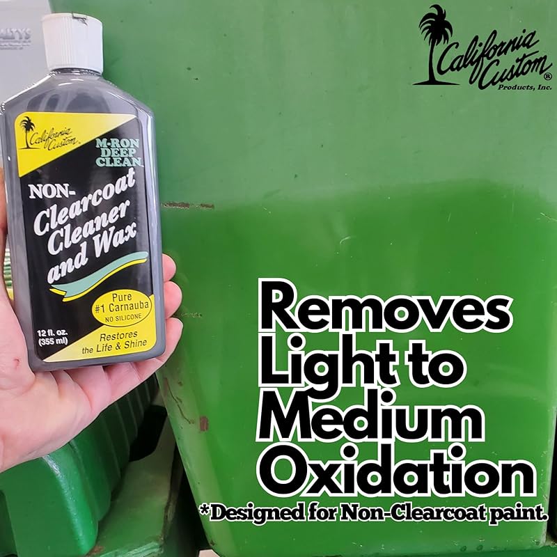M-Ron Deep Clean Non-Clearcoat Cleaner & Wax with Finest Pure #1 Carnauba Wax, Restores The Life & Shine of The Paint, No Silicone, Removes Light to Medium Oxidation 12 oz