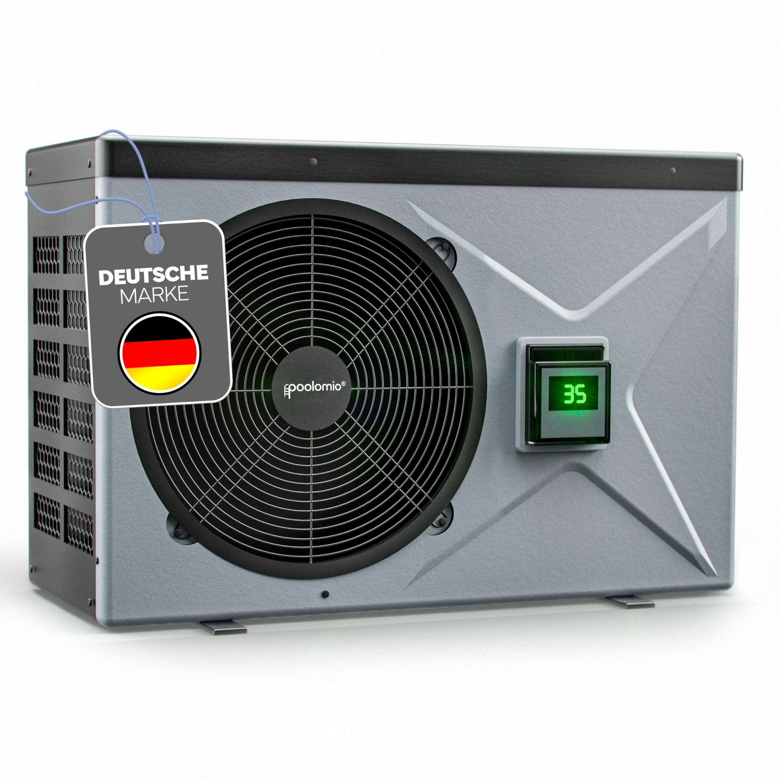 Poolomio Pompe à chaleur pour piscine 70-85 m³ NET Inverter 12 | Chauffage ultra silencieux avec WiFi | Économie d'énergie (COP 14,20) pour piscine