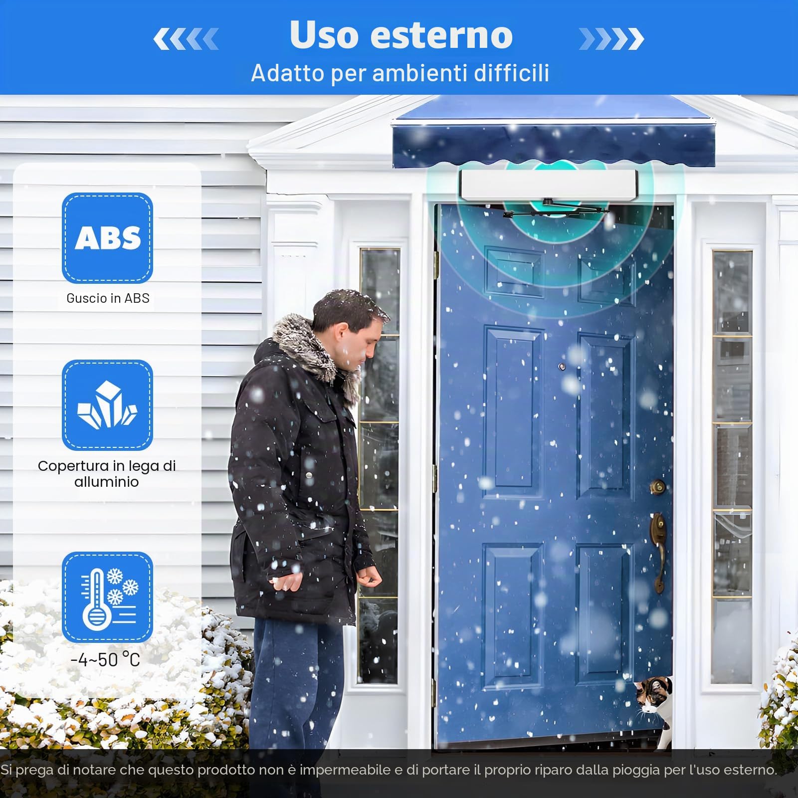 Interruttore automatico per porta a battente con telecomando per porte elettriche, chiudiporta elettrica chiudiporta a battente, modalità manuale/automatica per porte in legno, porte in acciaio