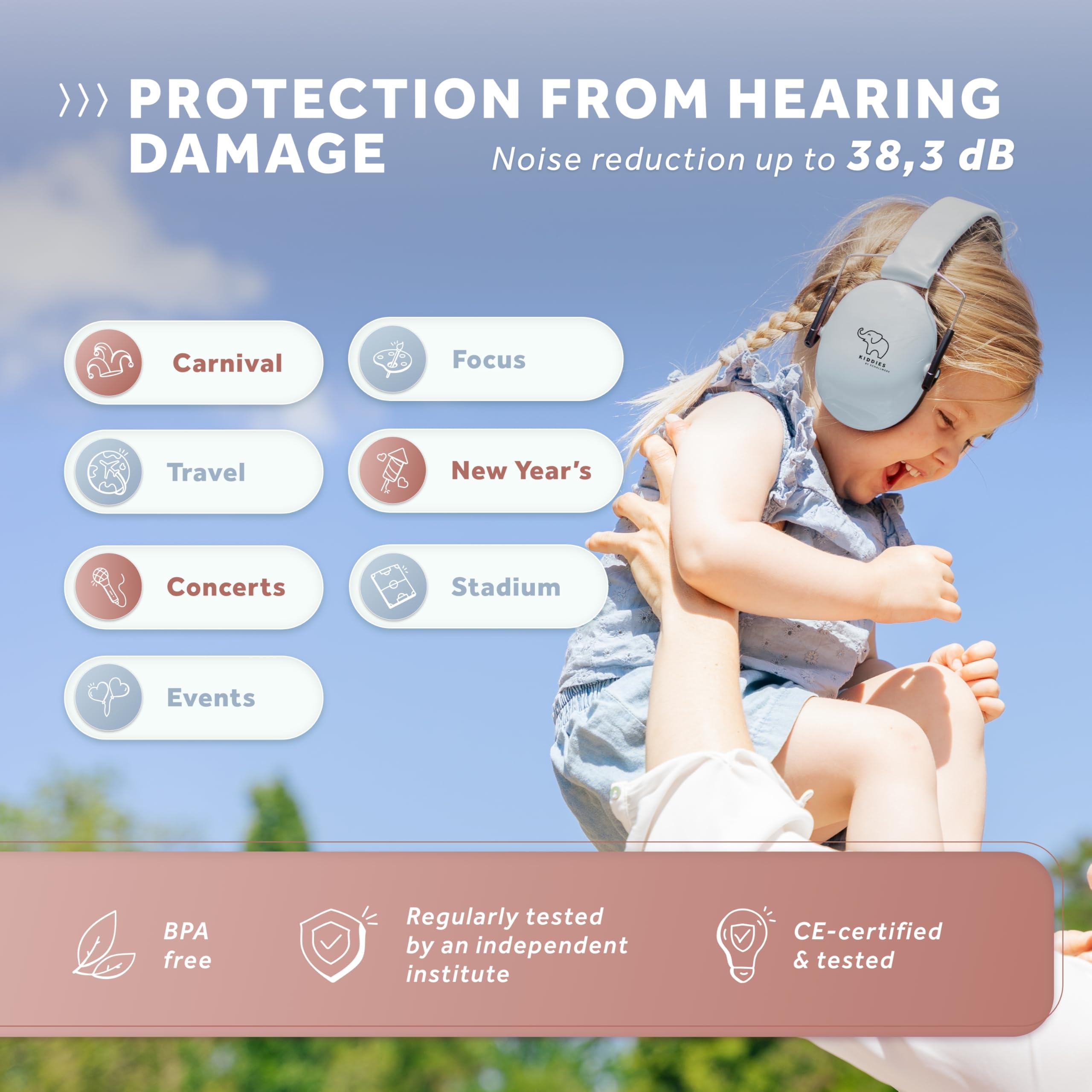 Schallwerk ® Ear defenders Kiddies, Morning Blue - Image 2