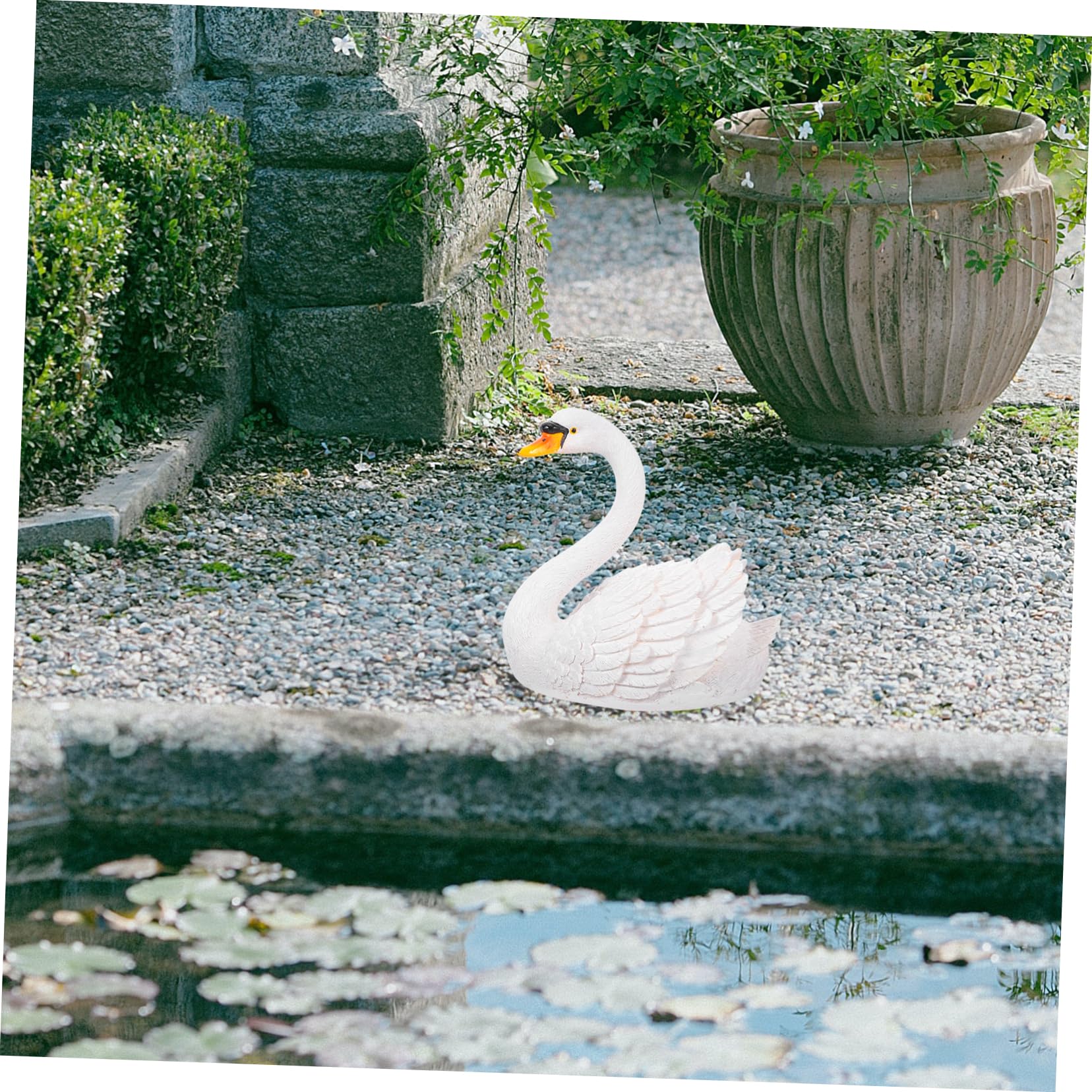 Pilipane Schwarzer Schwanen-Ornament – Schwimmende Gartenfigur Aus Kunstharz | Für Teich, Pool, Garten Oder Innenraum