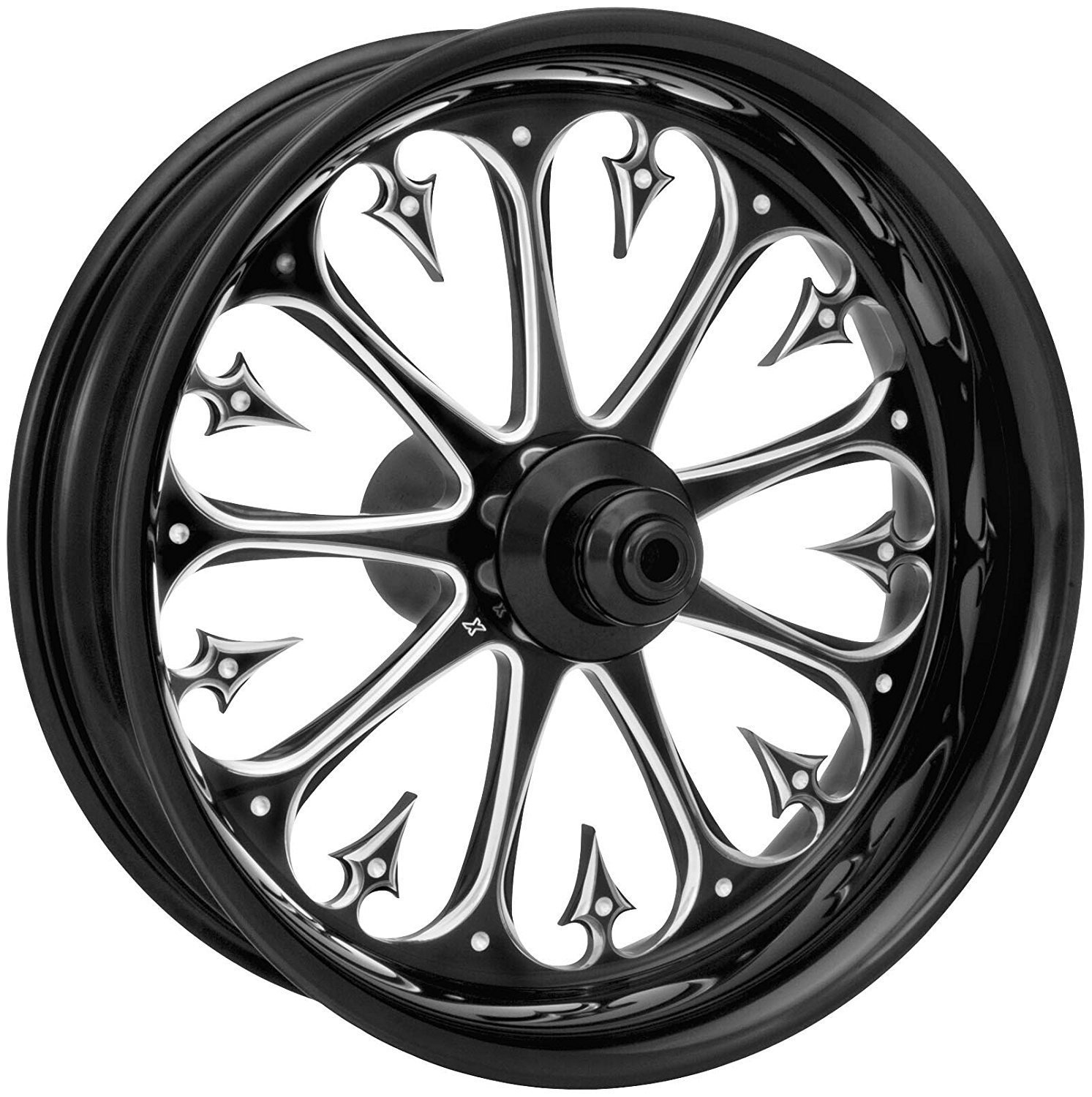 Xtreme Machine Stiletto Dual Disc Front Wheel 19x3 Black Cut, Color