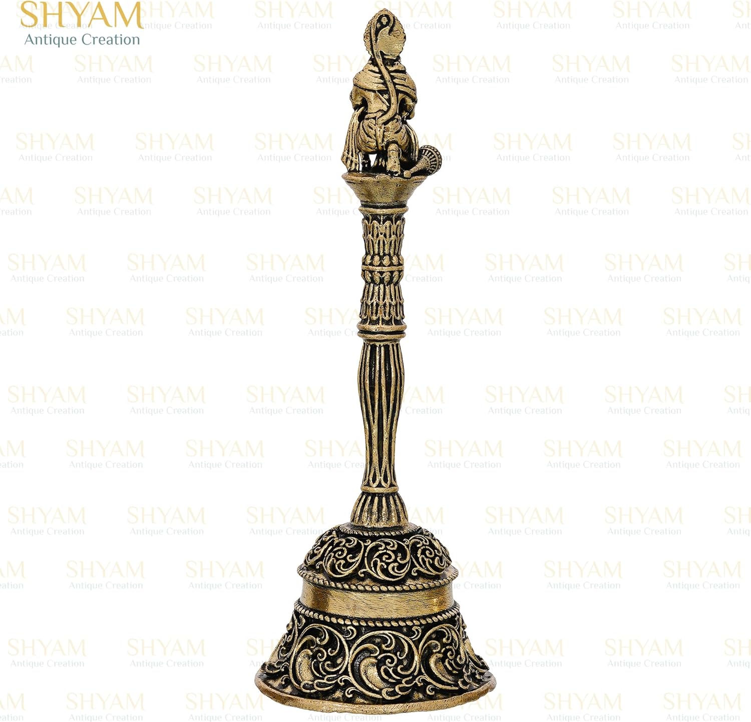 5.5 Inch Brass Hanuman Bell for Pooja, Aarti | Balaji Maharaj Puja Ghanti for Mandir | Veer Bajrangbali Pooja Bells for Home Temple | Hanuman Ji Ghanti for Diwali, Navratri