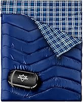 Vista 8 de XL Queen Size 2 Person Double Sleeping Bag for Adults, Lightweight Compact with Flannel Liner & Thermolock Draft Tube, Machine Washable All Season