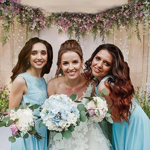 Miniatura 5 de Telón de fondo de fotografía de boda de 8 x 6 pies, telón de fondo de flores para despedida de soltera, propuesta de flores, telón de fondo para