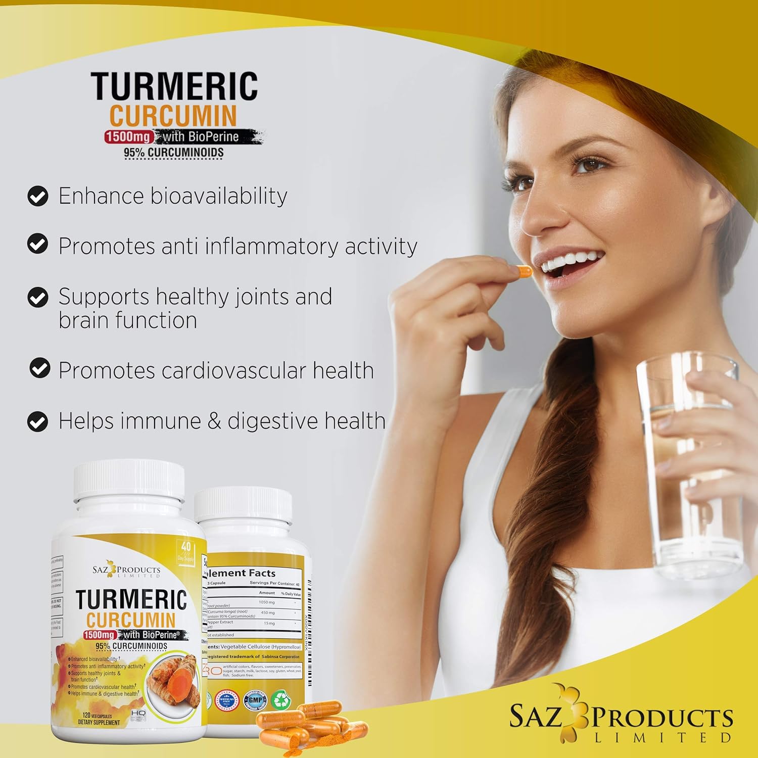 Organic Turmeric Curcumin with BioPerine and Black Cohosh Bundle - Potent Anti-Inflammatory Capsules Combined with a Black Cohosh Menopause Supplement for Women for Ultimate Menopause Relief : Health & Household