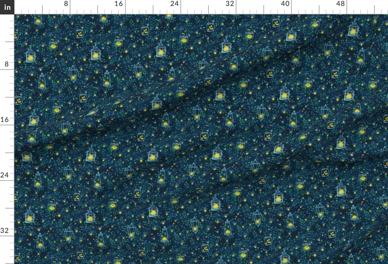 Spoonflower Fabric - Forest Smaller Summer Fireflies Magical Lightning Bug Printed on Minky Fabric by The Yard - Sewing Baby Blankets Quilt Backing Plush