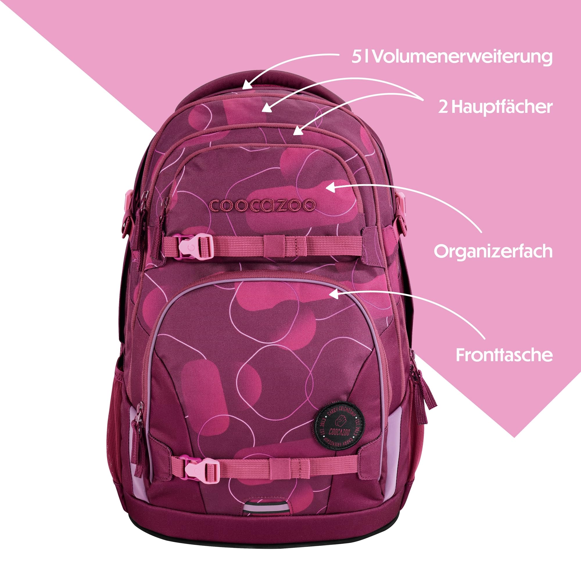 Coocazoo Schulrucksack Porter, ergonomischer Tornister, höhenverstellbar, mit Brustgurt & Hüftgurt, ab 3. Klasse