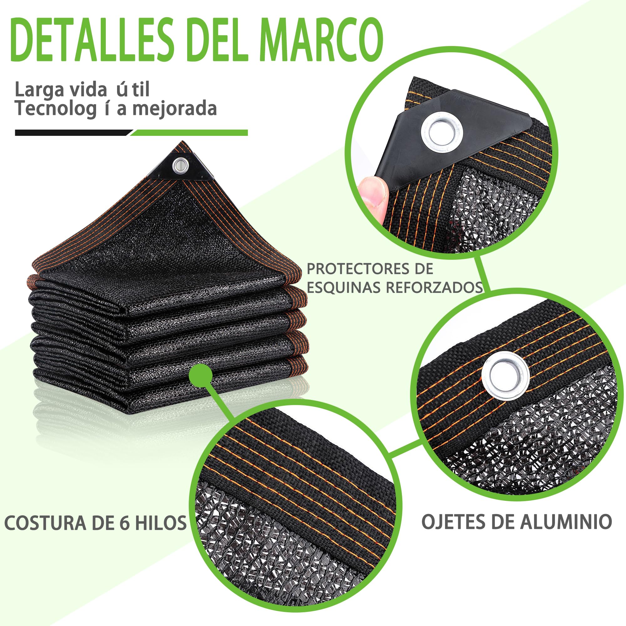 Red de Sombra, 2x2m Malla Sombra 95% UV Toldo Vela de Sombra, PañO de Sombra Invernaderos Cortavientos para Cubrir con Ojales, para Invernadero/Jardín/Pérgola/Patio Césped