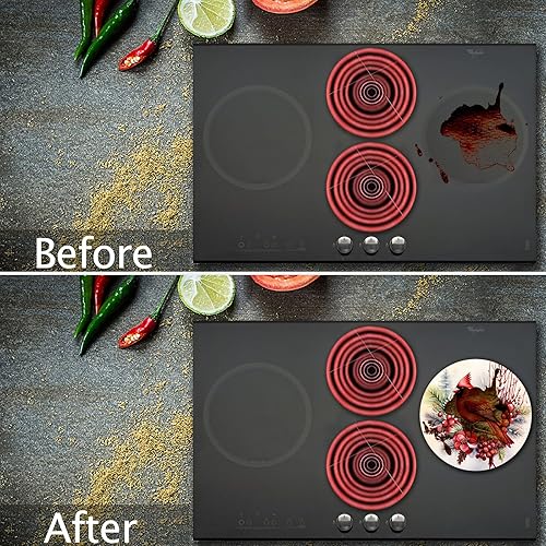 Miniatura 117 de Tucocoo Juego de 4 fundas redondas rojas para quemadores de estufa eléctrica, 8 y 10 pulgadas, cubiertas para quemadores de estufa de gas, cubierta