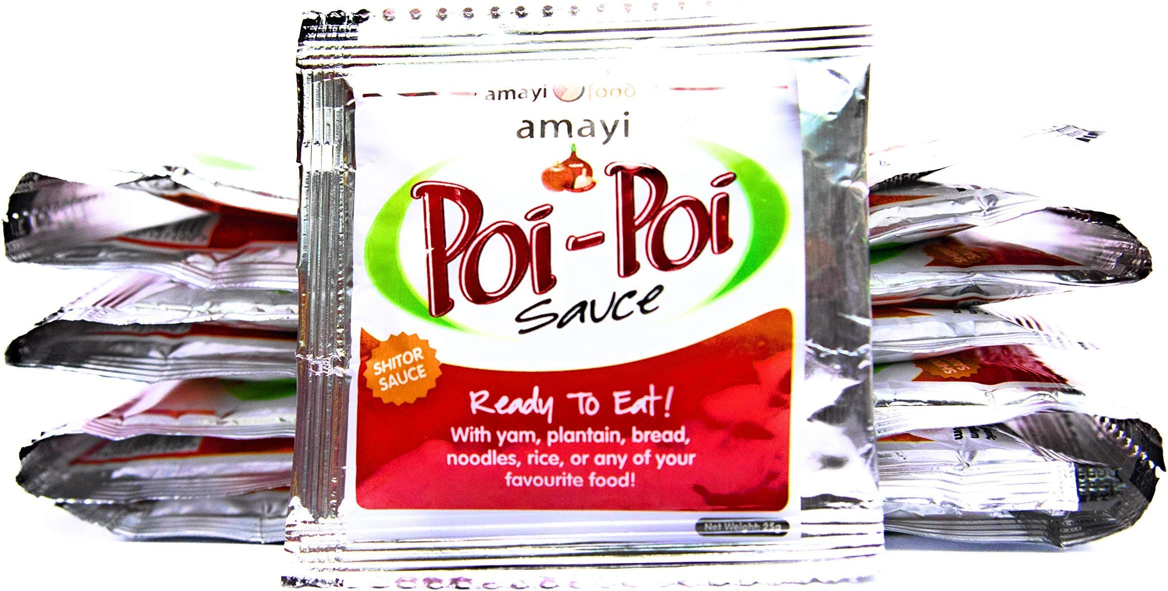 Poi-Poi Hot Sauce 25g sachet | Pack of 10 | A Scotch Bonnet Hot Sauce | Tropical African Shito Hot Sauce
