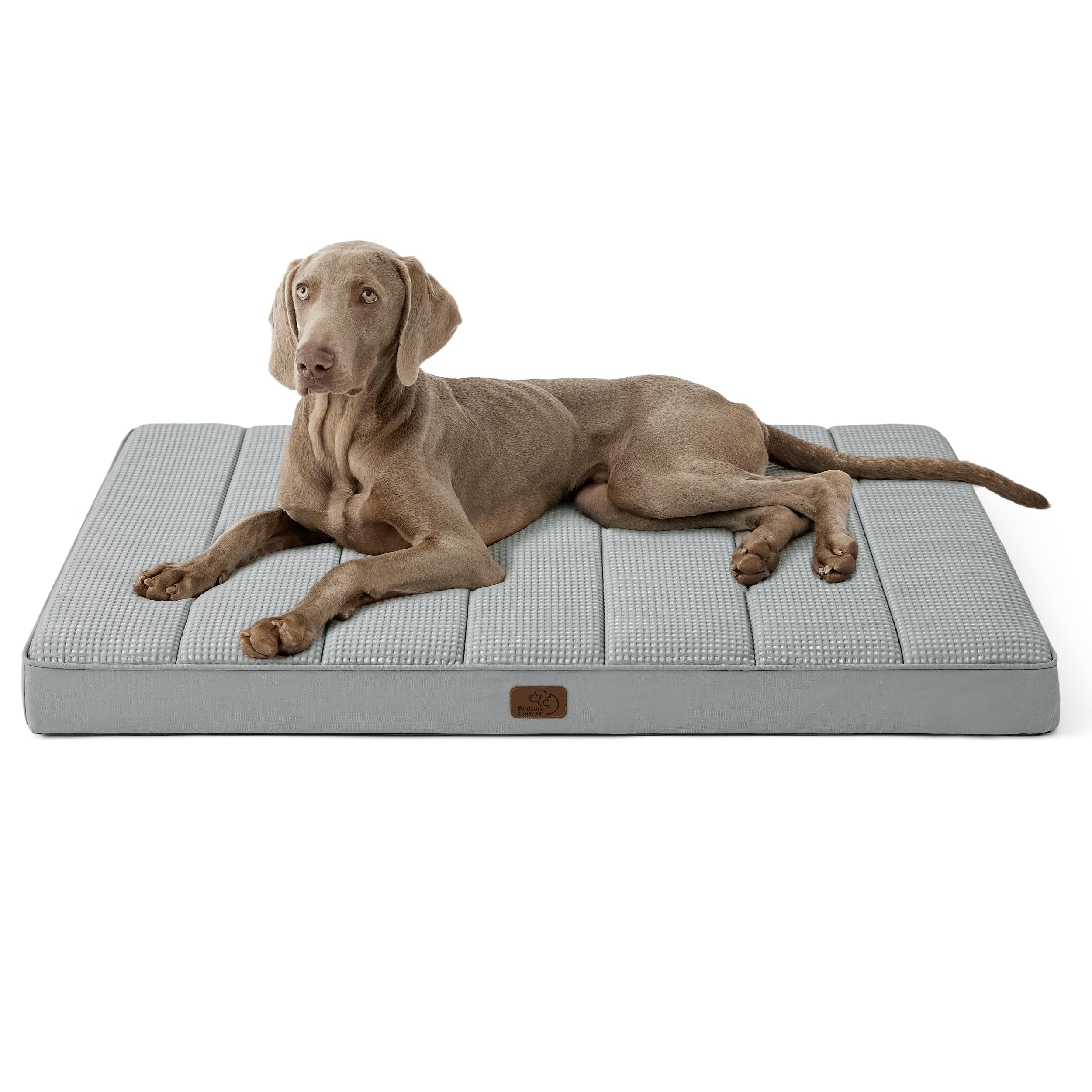 Bedsure Cooling Dog Bed for Crate - Extra Large Comfy Flat Puppy Beds with Removable Washable Cover, Orthopedic Egg Crate Foam Pet Mat, Suitable for Pet Up to 90 lbs