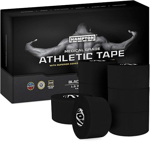 Hampton Adams | As Seen on Shark Tank | Original Sports Medical Athletic Tape (8-Pack) | 45ft Rolls | No Sticky Residue Easy Tear | for Athletes Trainers First Aid Injury Wrap | Ankles Wrist