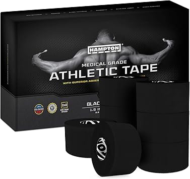 Hampton Adams | As Seen on Shark Tank | Original Sports Medical Athletic Tape (8-Pack) | 45ft Rolls | No Sticky Residue Easy Tear | for Athletes Trainers First Aid Injury Wrap | Ankles Wrist