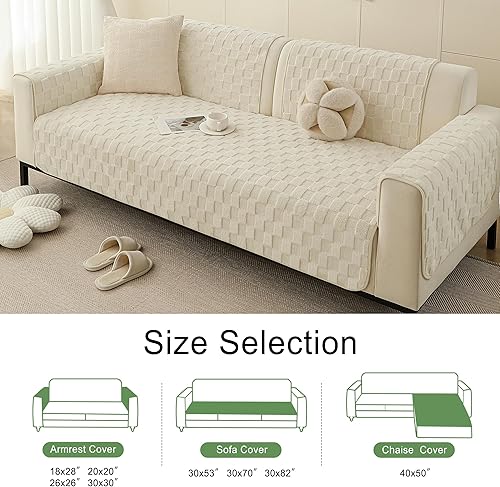 Miniatura 6 de Foxdecor Fundas de sofá para sofá de 3 cojines, aptas para mascotas, divertidas y mullidas fundas para sofá para mascotas, fundas antideslizantes