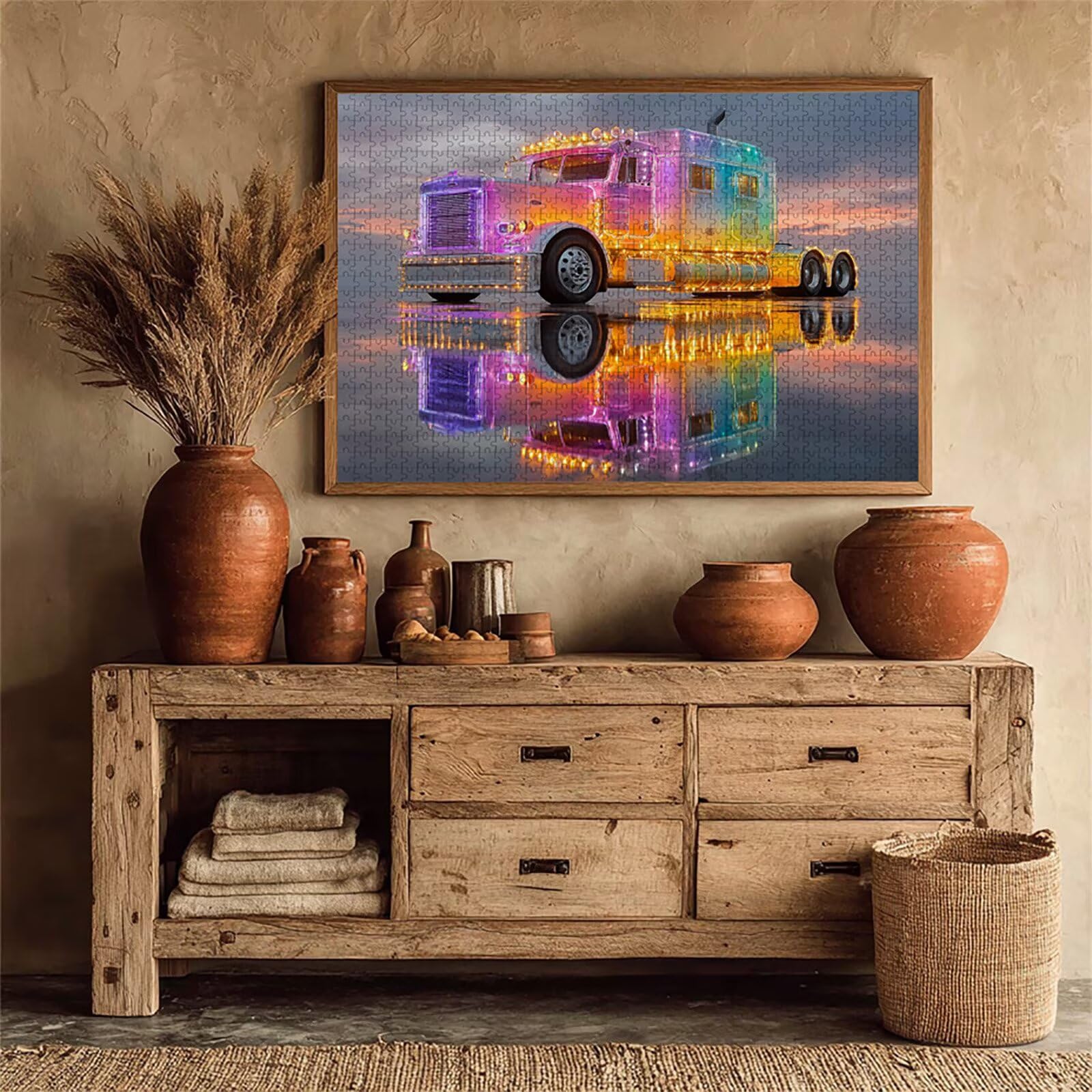 Kolorowe drewniane puzzle, 156 x 105 cm, puzzle samochodowe 5000 elementów dla dorosłych, z pudełkiem, edukacyjna, wymagająca gra, prezenty dla nastolatków, łatwe do odróżnienia, 9-5929