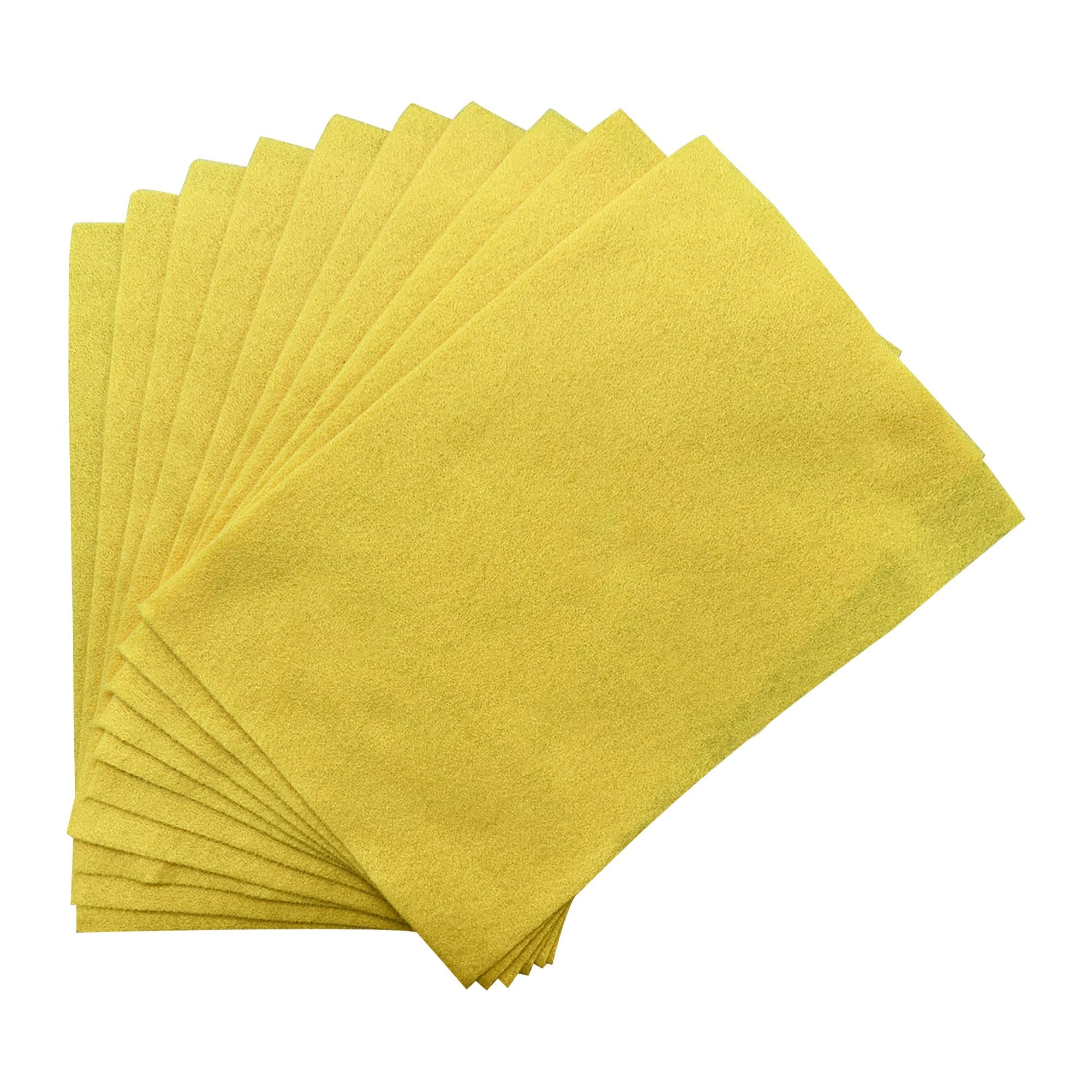 Janrax Yellow Pack Of 10 A4 Coloured Felt 180Gsm Sheets