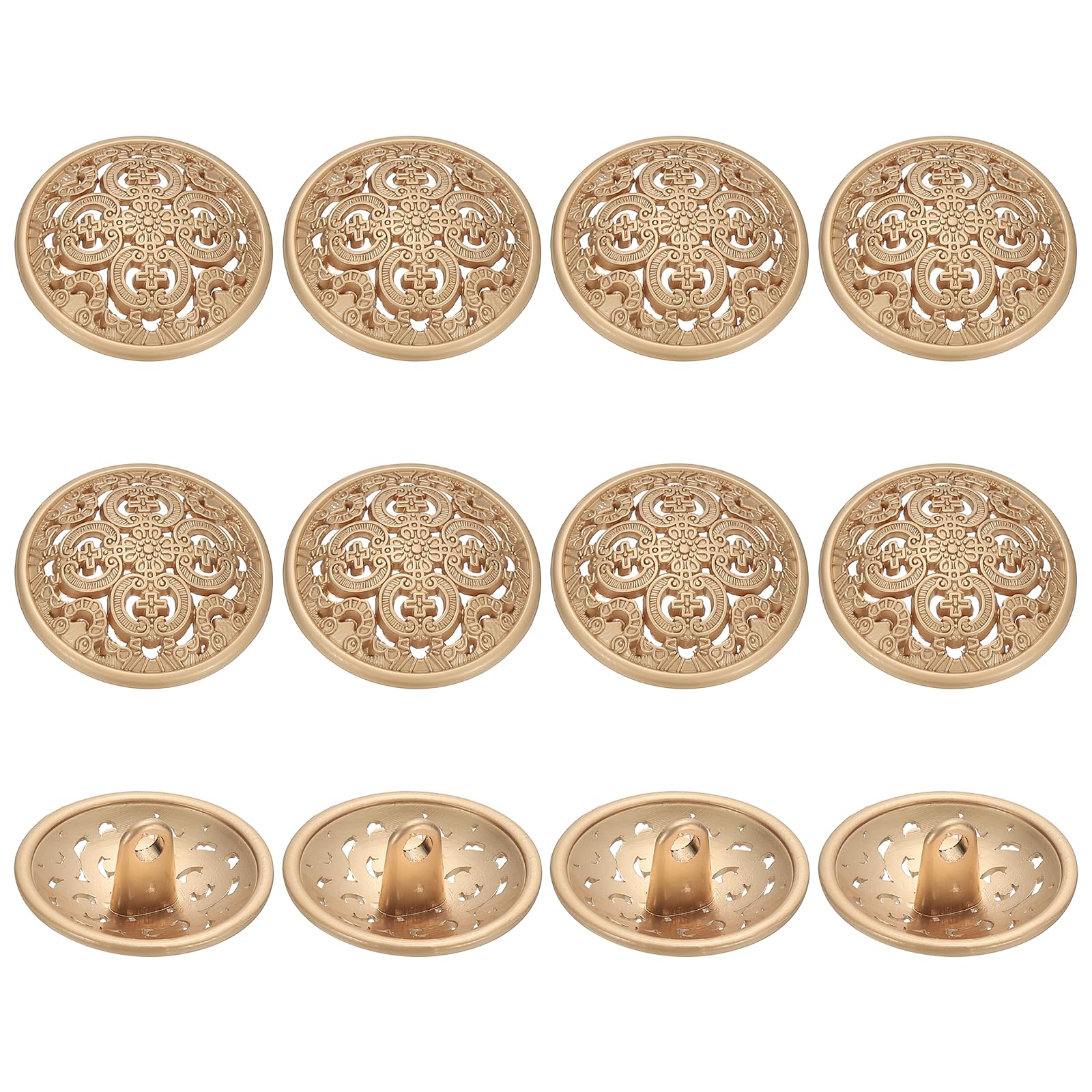 YELARXI Metal Round Hollow Buttons, Retro Hollow Shank Sewing Buttons, Fitting for (Men, Women, Coat, Shirt, Suit, Trousers