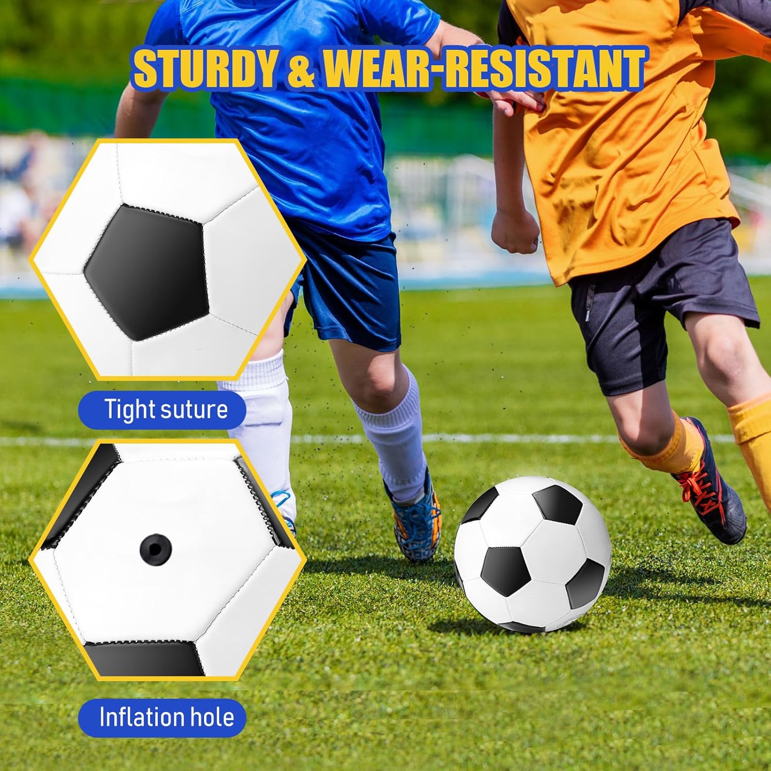 8 Pcs Sports Balls Set Include Basketball Football Soccer Volleyball with 2 Sport Equipment Bags 2 Pumps for Adult Outdoor Sports Gifts - Image 4